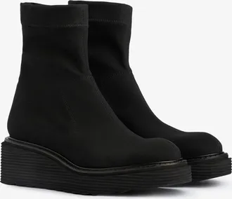Pedro Garcia Wedge boot in black stretch | Sorina | Fall winter 25 | PEDRO GARCIA