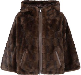 Pinko Reversible Faux Fur Hooded Jacket