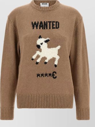 Moschino virgin wool oversized graphic-intarsia jumper