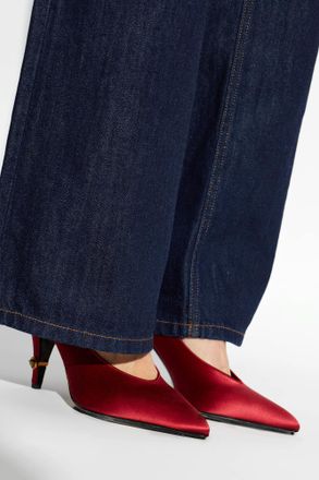 Versace Satin High-heeled Shoes, Womens, Red