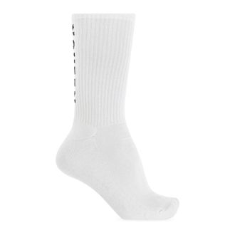 Alexander McQueen Ondergoed, Heren, Wit, S, Katoen, Katoenen sokken met logo