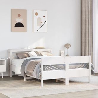 vidaXL Vidaxl - Estructura De Cama Sin Colch&oacute;n Madera De Pino Blanca 140x190 Cm