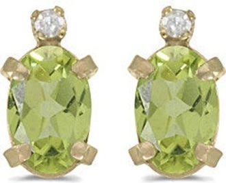 Allurez Oval Studs Earrings 14k in Peridot at Nordstrom