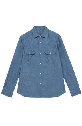 Fortela Amleto Denim Shirt with Patch Pockets in Indigo Rinse at Nordstrom, Size Small Eu