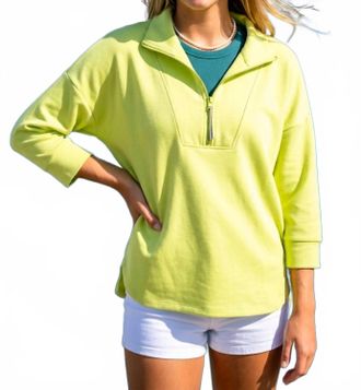 Tribal Techno Lux Quarter Zip Polo In Apple