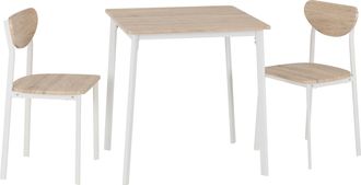 Seconique RILEY SMALL DINING SET - WHITE/LIGHT OAK EFFECT VENEER - SECONIQUE | TJ Hughes White