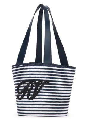 Roger Vivier Womens Rv Straw Panier Small Bluchiaro Borse A Mano Bag