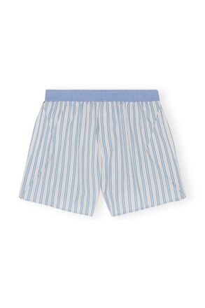 Ganni Blue Striped Cotton Shorts - Size 34