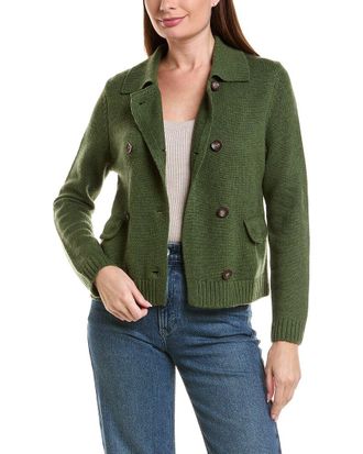 Fort&eacute; Cashmere Double Breasted Wool & Cashmere-Blend Cardigan
