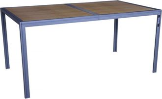 Habitat et Jardin Tavolo da giardino in metallo finto legno Tossa - 160 x 90 x 75 cm - Marrone