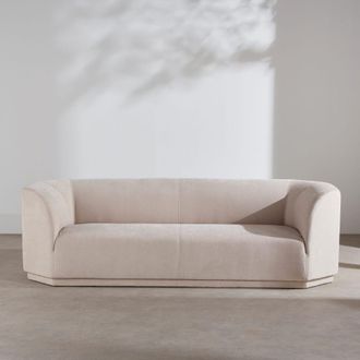 Maisons du monde Sof&aacute; de 3/4 plazas de tejido tramado beige