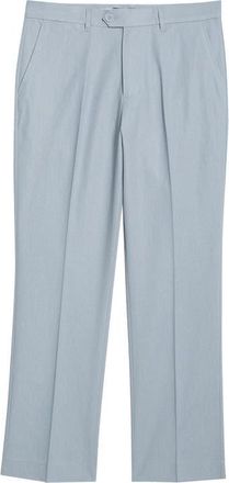 Percival Tailored Fit Flat Front Linen & Cotton Suit Pants in Light Blue at Nordstrom, Size 30