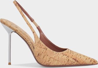PARIS TEXAS 105mm Lidia Cork Slingback Pumps