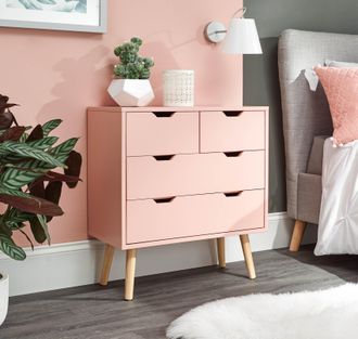 GFW Nyborg 2+2 Drawer Chest in Pink