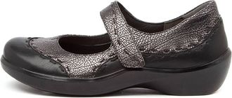 Ziera Womens Gummibear Xw Mary Jane Shoes In Black-Antique Pewter Leather