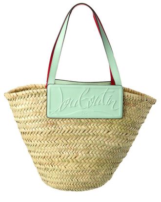 Christian Louboutin Loubishore Straw & Leather Tote