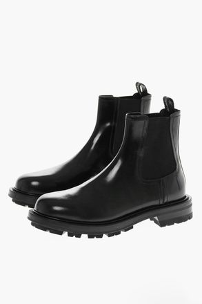 Alexander McQueen Stivaletti Chelsea in Pelle con Pannelli Elastici Alexander McQueen