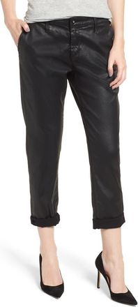 AG - Adriano Goldschmied Caden Crop Twill Trousers in Leatherette Light at Nordstrom Rack, Size 23