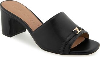 Aerosoles Gela Slide Sandal in Black Leather at Nordstrom Rack, Size 7.5
