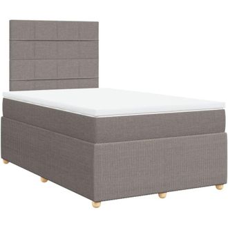 vidaXL Cama Box Spring Con Colch&oacute;n Tela Gris Taupe 120x200 Cm Vidaxl