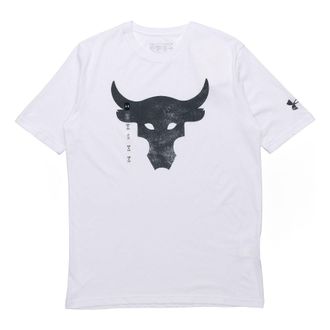 Under Armour Project Rock Brahma Bull Logo T-shirt White 1357186-100