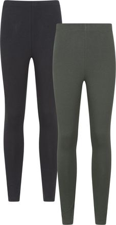Mountain Warehouse Womens Cotton Blend Leggings Multipack Black Womens Size 10