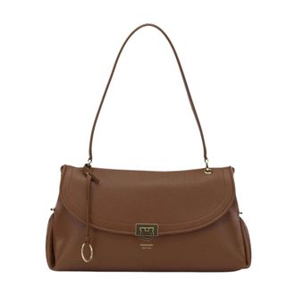 Ferragamo Tassen, Dames, Bruin, ONE Size, Leer, Gancini Lock Schoudertas
