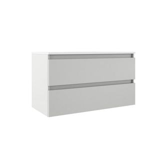 Adema Chaci Badkameronderkast - 100cm - 2 lades - greeploos - binnenlade linnen - mat wit