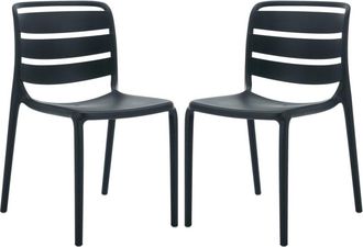 VENTE-UNIQUE.COM Juego de 2 sillas de jardín polipropileno negro