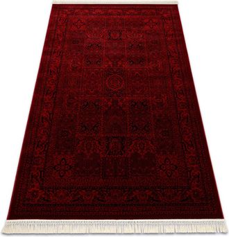 RugsX Rugsx - Orient 5365 Alfombra Burdeos / Negra Marco, Oriental, Con Flecos Red 250x350 Cm