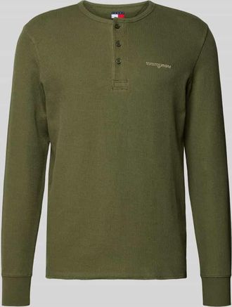 Tommy Jeans Regular Fit Langarmshirt aus reiner Baumwolle in Oliv, Größe XXL