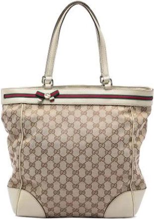 Gucci Pre-owned Mayfair Tote Bag - Dames - Vintage Shopper - Beige - ONE Size - Leer - Vintage