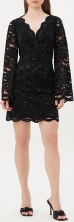 Trina Turk Jinnie Long Bell Sleeve Lace Sheath Dress in Black at Nordstrom Rack, Size 12