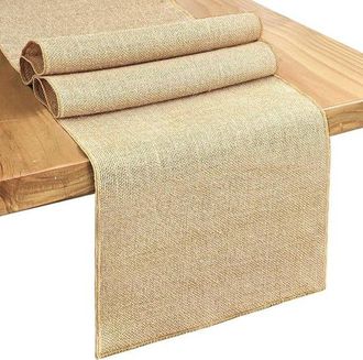 No Brand Rollo De Mantel De Yute Para Mesa, Mezcla De Algod&oacute;n Y Lino Grueso Con Bordes Cosidos, Se Puede Cortar A Medida, Ideal Para Bodas Y Fiestas, 30 &times; 275 