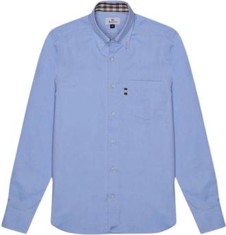 Aquascutum Heren, Overhemden, Blauw, Maat: L Katoen