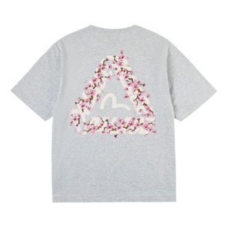 Palace x EVISU Heavy Wash T Shirt Grey Marl P30ES242