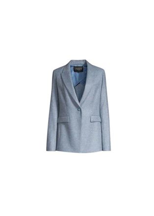 Lafayette 148 New York Blue Dusk Heather One-button Blazer Size XL