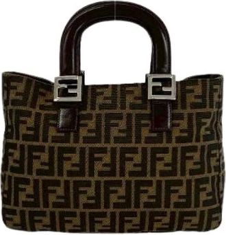 Fendi Borsa a mano Pre-owned in tela con logo FF e pelle - - Pre-owned - Donna - Marrone - ONE SIZE