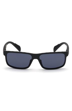 adidas 58mm Square Sunglasses in Matte Black /Smoke at Nordstrom