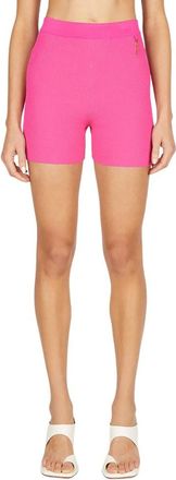 Jacquemus Geribbelde Gebreide Shorts - Dames - Bermuda - Roze - XS - Polyester - Korte Broeken