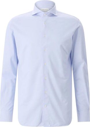 Profuomo Formele Overhemden - Heren - Zakelijke Overhemden - Blauw - L - Katoen - Overhemden