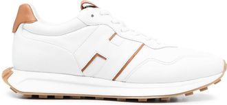 Hogan Tan Accent Low-Profile Sneakers