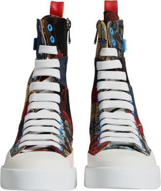 Dolce & Gabbana Multicolor Patchwork High Top Sneakers Womens Shoes (Pre-Owned)