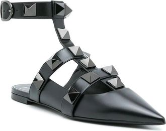 Valentino Roman Stud Leather Flat