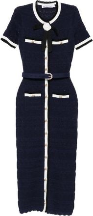 Self Portrait Belted Bow-detail Midi Dress