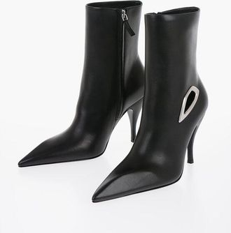 Off-white Leather Ankle Boots CRESCENT with 10cm Cut-out size 38