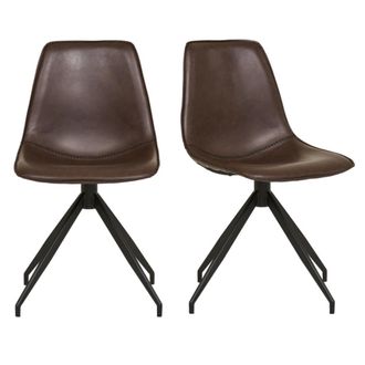 Moloo Sill&oacute;n giratorio 360 en piel sint&eacute;tica marr&oacute;n oscuro (x2)