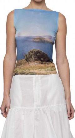 Esth&eacute; Womens Transcend Mesh Boatneck Top In White