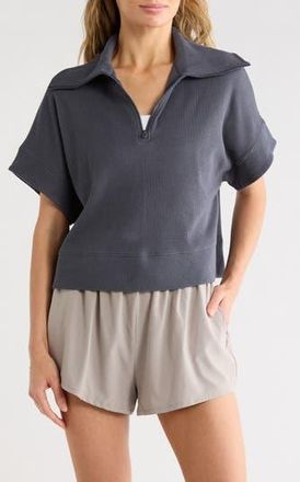 Zella Rejuvenate Quarter Zip Pullover in Navy Armada at Nordstrom Rack, Size X-Large