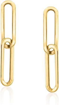 RS Pure by Ross-Simons 14kt Yellow Gold Paper Clip Link Drop Earrings